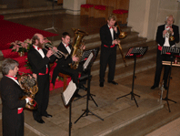 Das LBQ mit: Klaus-Ulrich Dann, Hubertus von Stackelberg (beide Trompete), Harald Domes (Horn), Matthias Jau (Posaune) und Stefan Ambrosius (Tuba)