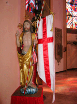 Die barocke Christus-Figur in der Pfarrkirche St. Petrus und Paulus Neuhausen an Ostern 2003