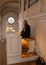 Herr Prof. Bossert aus Würzburg auf der E.F. Walcker-Orgel