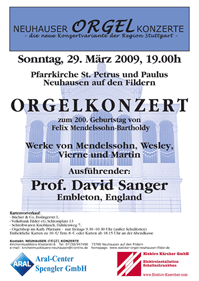 Plakat für das Konzert im Maerz 2009