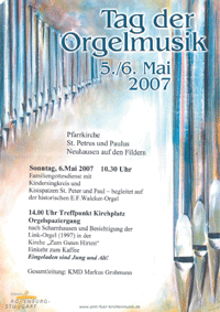 Plakat Tag der Orgelmusik  am 5. und 6. Mai 2007