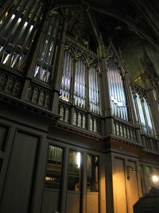 Blick auf das Orgelprospekt