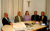 Die Arbeitsgruppe v.l.n.r. A.Stoll, G. Dressler, Chr. Hopp, Kirchenmusiker Markus Grohmann, Dr.H. Eisele